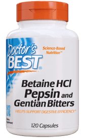 Doctor's Best Betaine HCL & Gentian Bitters 120 caps