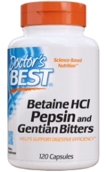Doctor's Best Betaine HCL & Gentian Bitters 120 caps