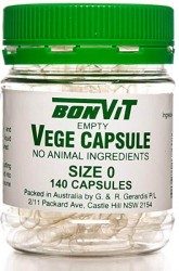 Empty Capsules, Vegetarian Size 0 140