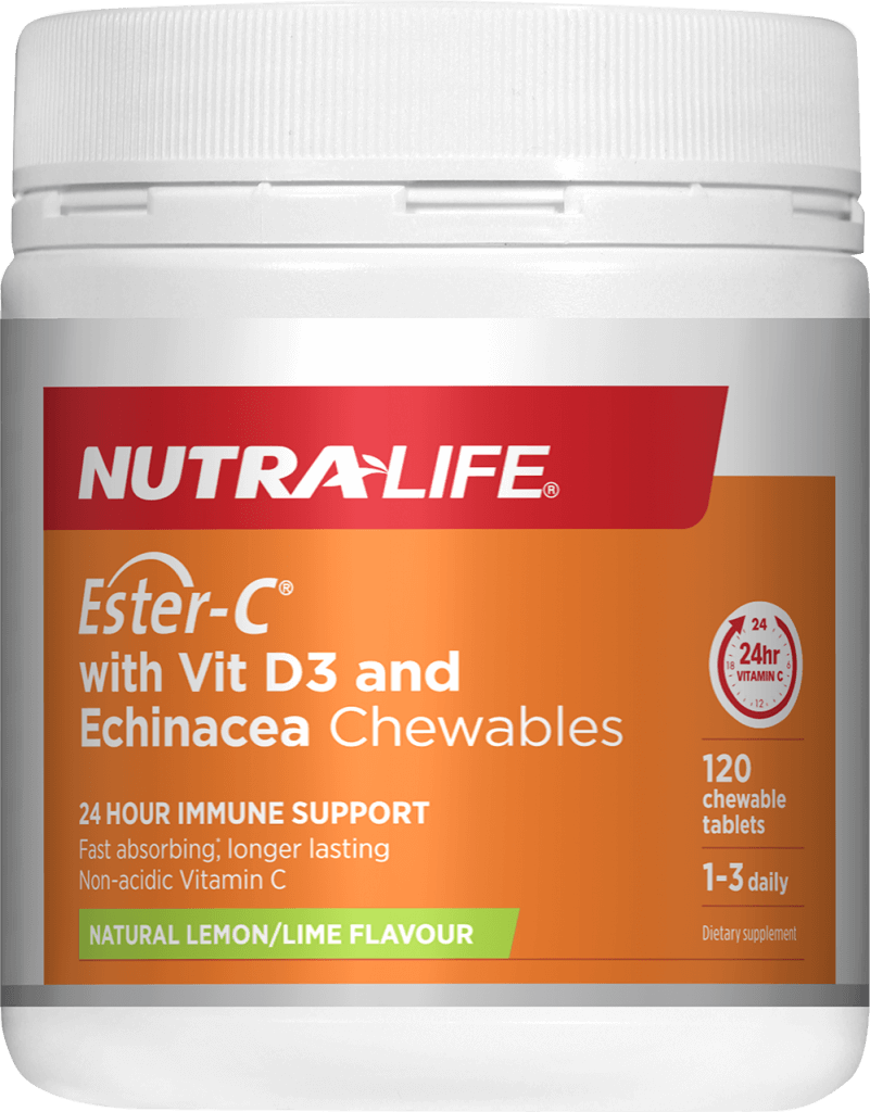 Nutralife Ester-C 1000mg+Vit D & Echinacea 120 chewable tabs