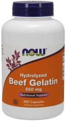 Hydrolyzed Beef Gelatin 550mg 200 caps Now