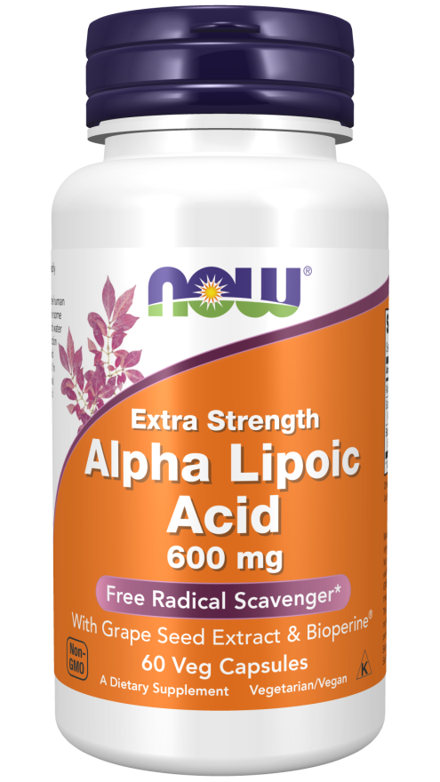 Alpha Lipoic Acid, Extra Strength, 600mg 60 vege caps (Now)