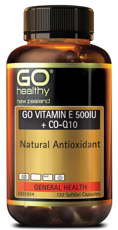 GO Vitamin E 500IU + Co Q 10 130caps