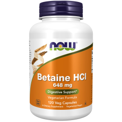 Betaine 648mg 120 vege caps (Now)
