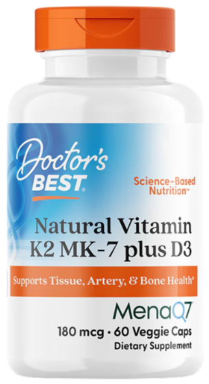Doctor's Best Natural Vitamin K2 plus D3 with MenaQ7® 60 vege caps