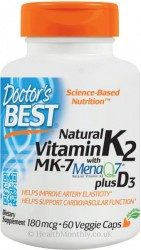 Doctor's Best Natural Vitamin K2 plus D3 with MenaQ7®  60 VC