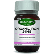 Thompson's Organic Iron 24mg 100 tabs